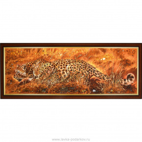 Картина янтарная "Гепард" 40х115 см, фотография 0. Интернет-магазин ЛАВКА ПОДАРКОВ